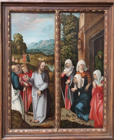 Christus nimmt Abschied von seiner Mutter von Hans Leonhard Schäufelein